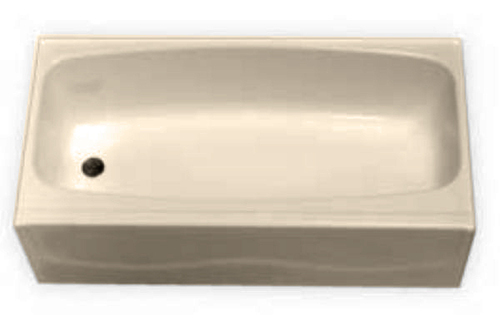 Bath Tubs RE4401LM Bone, RE4402RM Bone  Almond Fiberglass Tub 28''D x 54''W x 17-1/2''H