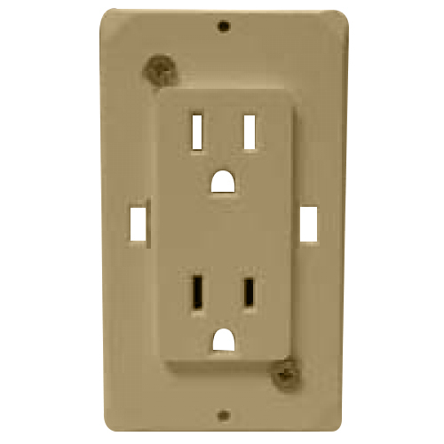 Electrical and Ventilation Outlets and Switches 222326BL, 222322BL, 222321BL Self-Contained Receptacle With Intigrated Plate