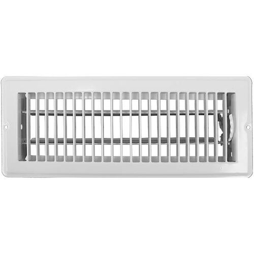 Heating and Air Conditioning Floor Registers 421307BL 4 x 12 White Metal Floor Register