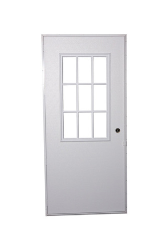 Doors and Windows Rear Outswing Doors 210855BL, 210884BL, 211410BL, 211411BL, 210887BL, 210896BL, 211412BL, 211413BL, 210946BL, 210947BL, 210889BL, 210890BL, 210891BL, 210892BL, 210851BL,  Mobile Home Outswing Door 9-Lite  Window (White Outside & White Inside)
