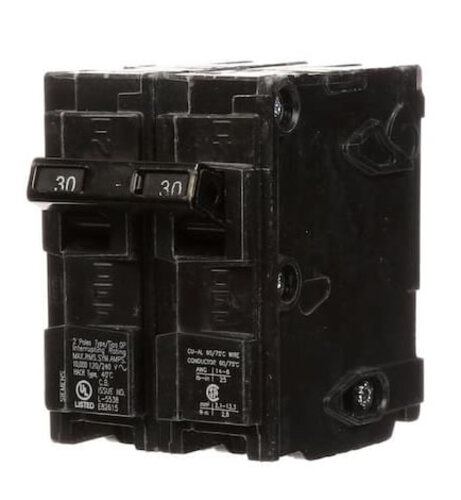 Electrical and Ventilation Breakers and Fuses 606043BB Siemens Quadplex Breaker (2) 30Amp Double Pole