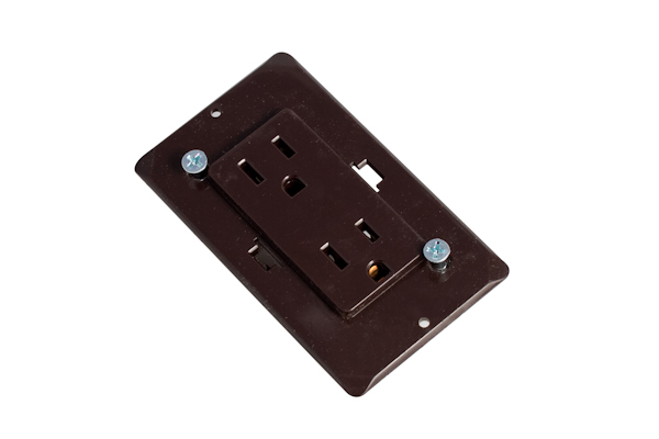 Self-contained Duplex Receptacle Decorator Switch - Brown
