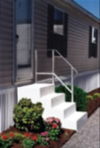 Outdoor Improvements Steps 351300BL, 017283838SC 28''H x 38''D Landing x 38''W Fiberglass 4 Step