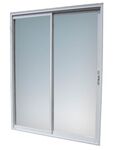  72''W x 76''H White Aluminum Sliding Glass Patio Door 